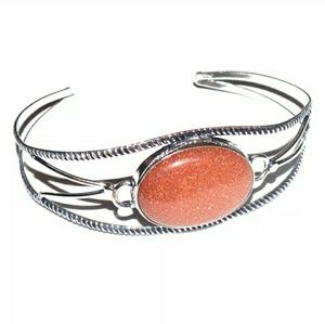 New Sunstone Silver Cuff Bracelet.